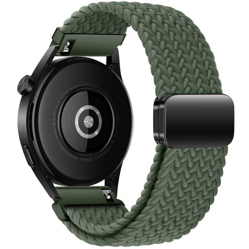 

Garmin Forerunner 255/265/245/945/965 совместимый нейлоновый плетеный спортивный браслет 61S Magnetic type, 22mm темный оливковый зеленый