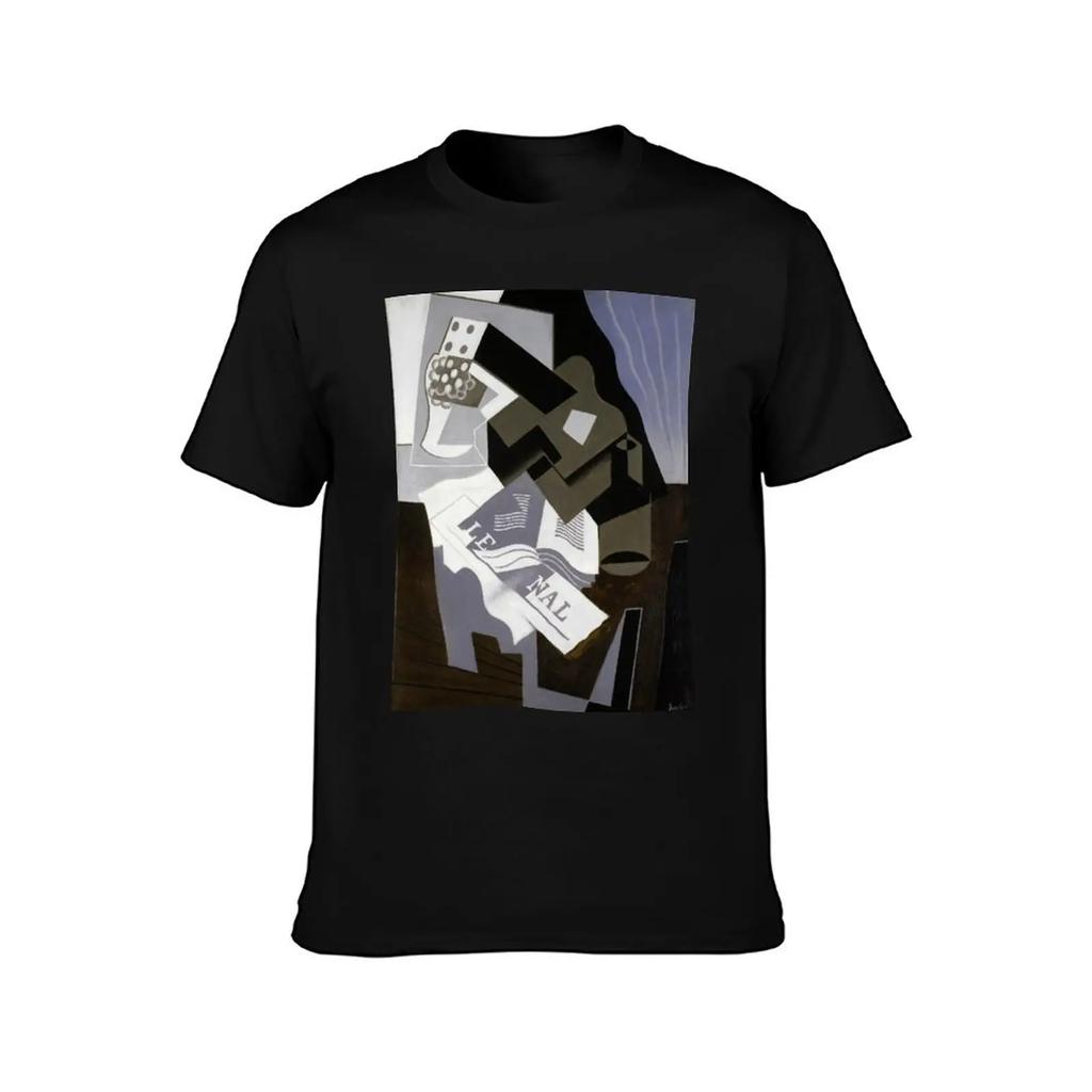 Juan Gris Guitar, Book and Newspaper T-Shirt summer tops essential t shirt shirts graphic mens plain t shirts