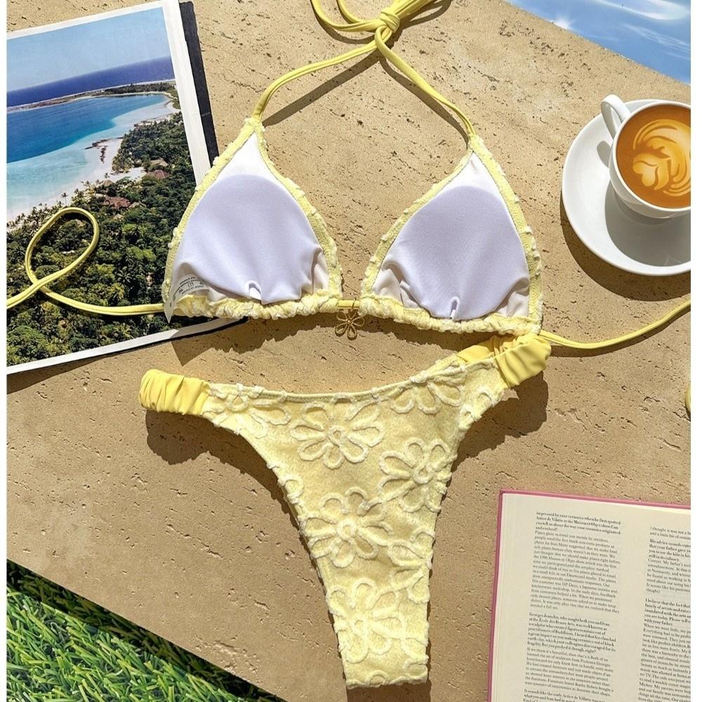 Deep V Halter Bikini Set Two-Piece Summer Beachwear Push Up Ladies' Swimwear Beachwear