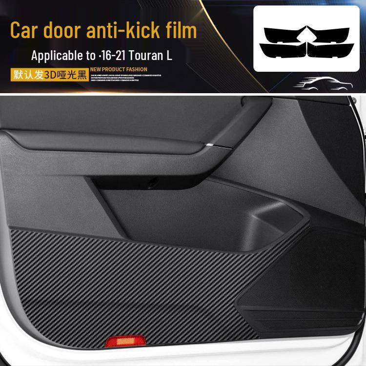 Carbon Fiber Gear Shift and Door Wrap Stickers for 2016-2021 VW Touran Interior.