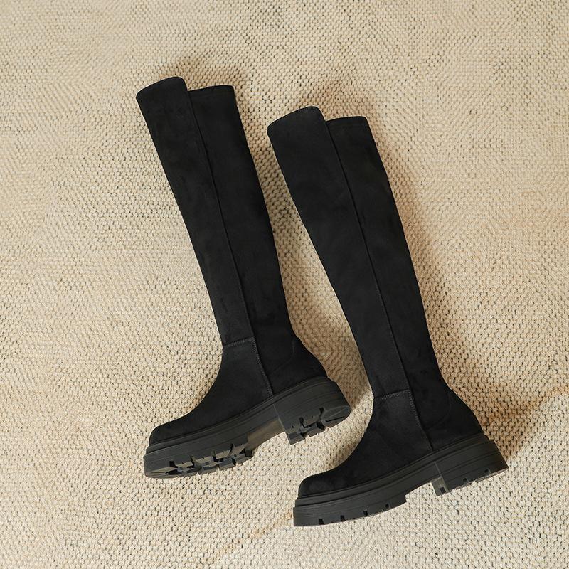 Retro Over-knee Boots for Small Autumn and Winter New Thick-soled Thin Boots for Women
