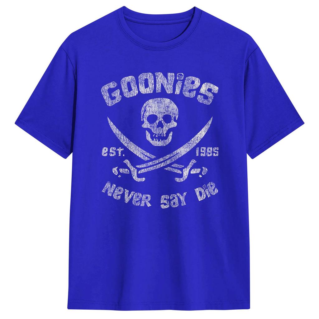 The Goonies Never Say Die Worn Out TShirt for Men Novelty 100 Cotton Tee Shirt O Neck Short Sleeve T Shirt Gift Idea Clothing