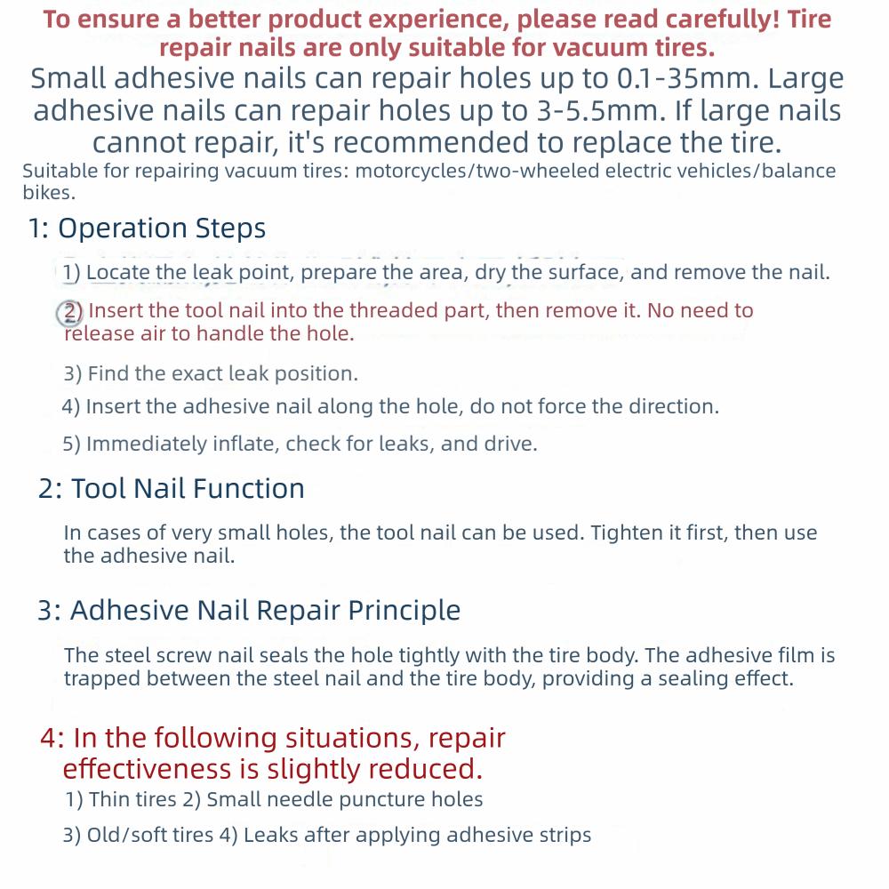 10/20Pcs Self-Service Tool Car Tyre Repair Nail Vacuum Tire Repair Rubber Nail  Universal Tire