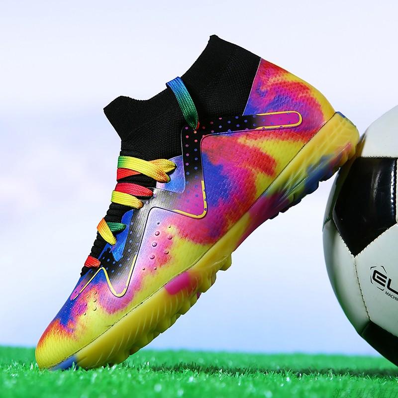 Football Shoes C Luo Assassin CR Shattered Nails Spikes High Top Student Game Training Shoes