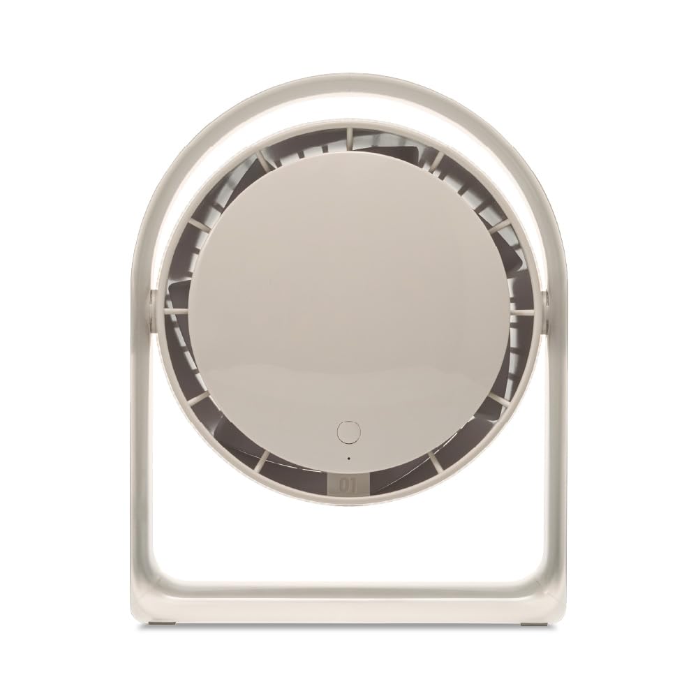 

Compact yet Doshisha Clear Personal Desk Mocha 4 speed charging dual power source powerful Fan, FBA-142B MC, settings, 3-hour time, (USB