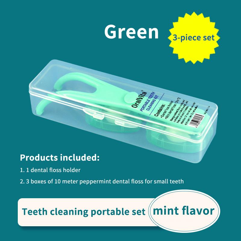 10M Dental Floss With Holder With Storage Box Teeth Cleaning Picks Reusable Replaceable Handle Stick Tool Threader For Braces