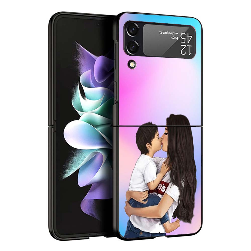 Woman Fashion Girl Super Mom Baby Phone Case For Samsung Galaxy Z Flip7 Flip6 5G Flip5 Flip4 Flip3 ZFlip 7 6 3 4 5 Shockproof Ba