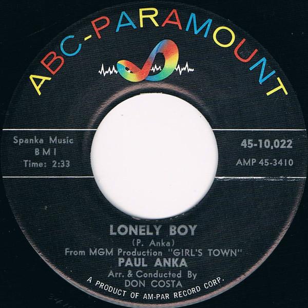 

7inch Record PAUL ANKA Lonely Boy 4510022 ABCParamount 1959 US Rock Used