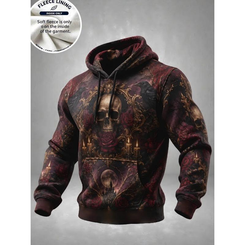 3D Print Halloween Fleece Hoodie Haunted House Ghost Pumpkin Bat Lightning Full Print Pullover Long Sleeve Sweatshirt
