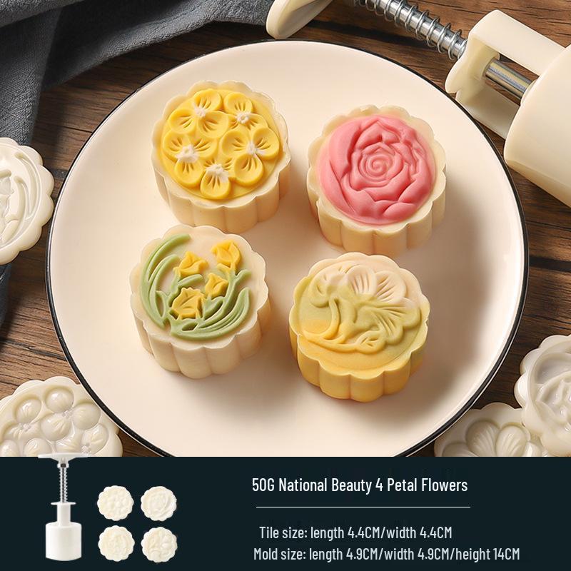 Traditional Cartoon Mooncake Mold, Hand-Press Type for Baking, Available In 50g, 75g, 100g Sizes