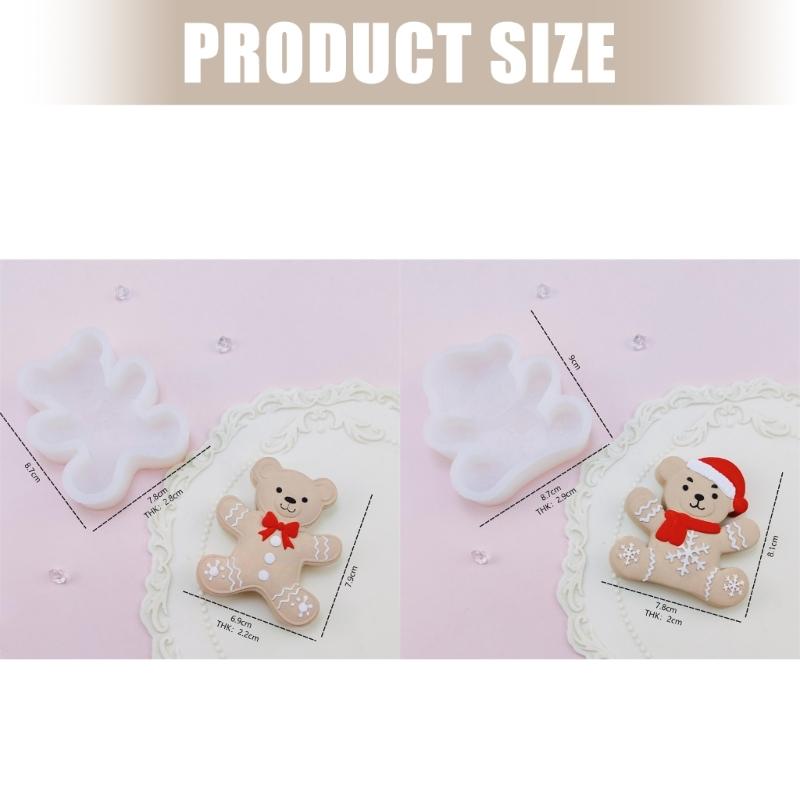 Santa Bear Shaped Silicone Mold Food Grade Materials For Baking Soap Making Candy Crafts Holiday Party Essential