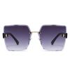 Classic Vintage Square Sunglasses Woman Gradient Mirror Frameless Sun Glasses Female Retro Fashion Rimless