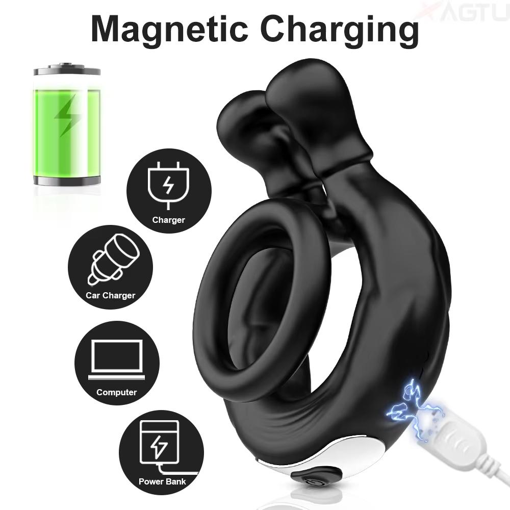 Vibrating Cock Ring, 10 Vibrations with Heating Penis Ring Vibrator Sex Toys for Men, Adult Toys Vibrating Penis Ring Male Sex Toys