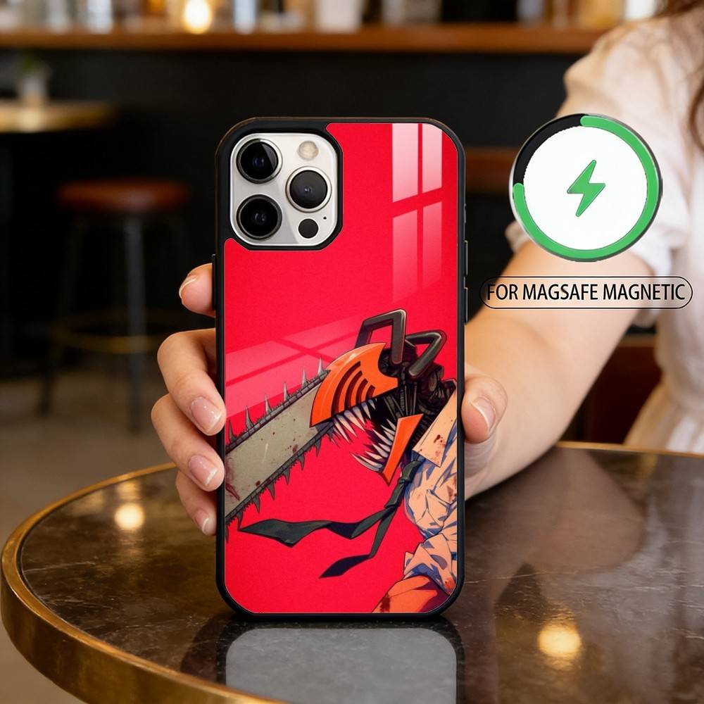 

C-Chainsaw M-Man CM-ES Phone Case For iPhone17,16,15,14,13,12,11 Plus,Pro Max Magnetic For Magsafe Wireless Charging iPhone14PROMAX