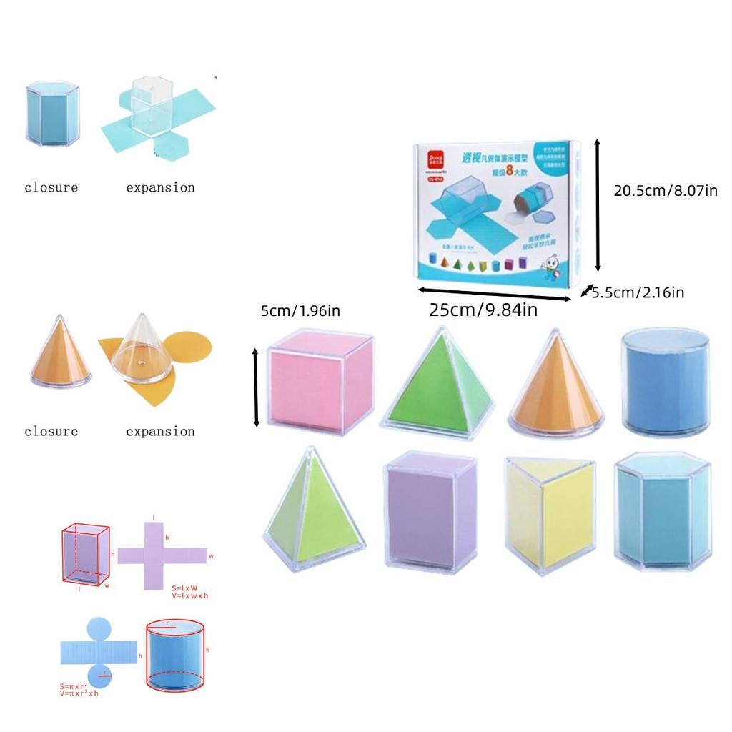 3d Geometry Math Model Kit For Middle School Cube And Rectangular Prism Unfolded Diagrams