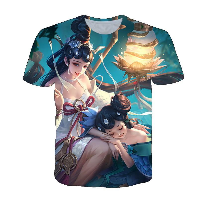 Men Women Gaming T-Shirt With 3D Digital Print Character Design Casual Short Sleeve Tee