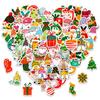 100 New Style Red Christmas Theme Pp Waterproof Stickers Decorate Window Door Gift Water Cup Stickers