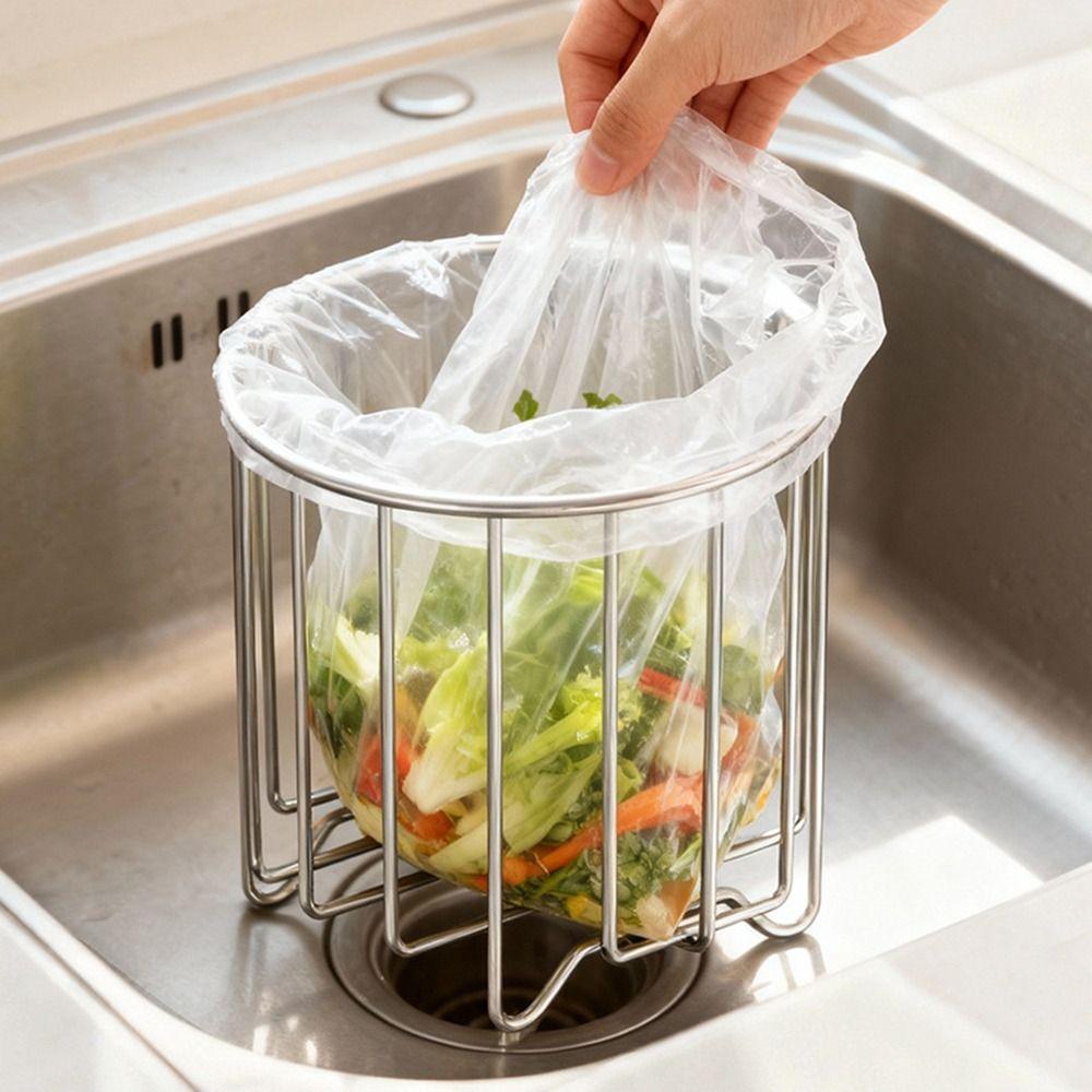 Stainless Steel Sink Garbage Organizer Multifunctional Kitchen Storage Rack  Organizational Tool