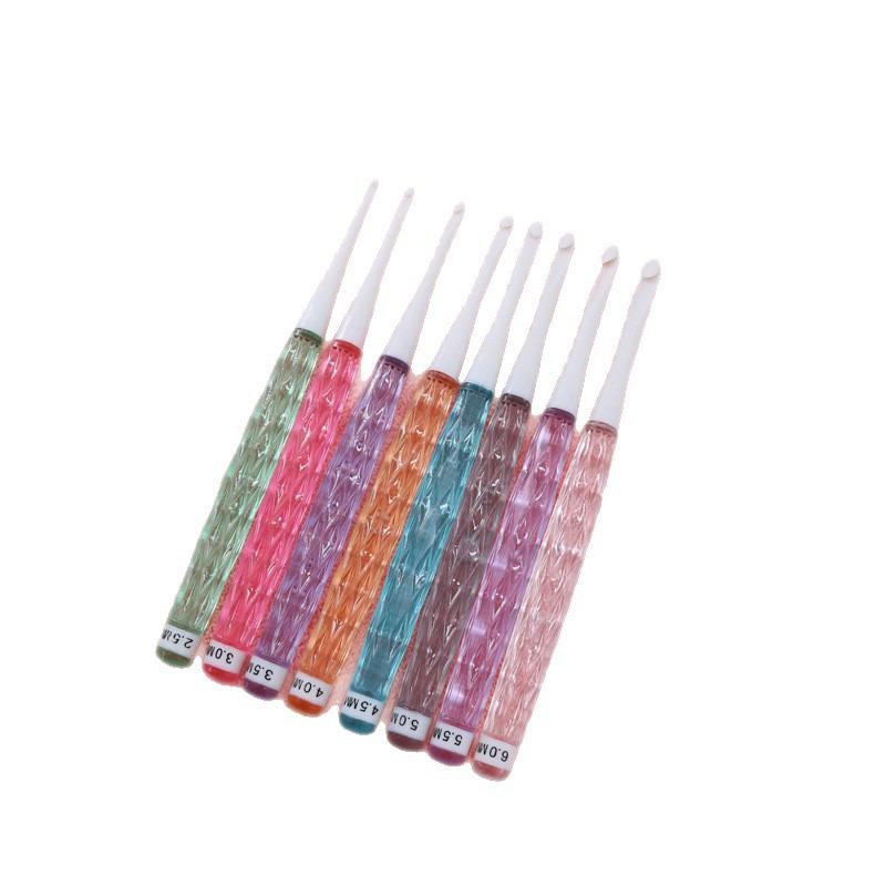 Solid Crochet Hook Set with Silicone Handles - Dual-Ended, Colorful Yarn Knitting Tools