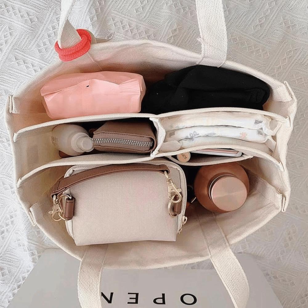 High Quality Multi-pocket Canvas Tote Bag Adjustable Strap Large Capacity Mommy Bag Casual Shoulder Bag Casual Use