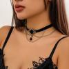 Ingemark Goth Elegant Black Acrylic Pendant Chokers Necklaces for Women Vintage Sliver Color Neck Accessories 2026 New Jewelry
