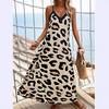 Casual Maxi Jurk met Luipaardprint, Bandjes en Mouwloos voor Dames