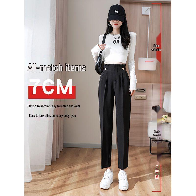 Women's High-Waisted Korean-Style Carrot Pants - Spring New Casual Harem Trousers