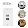 Dual Port USB2.0 Wall Plate Panel for Home Office Building Hotel Decoration