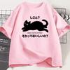 Kawaii Funny T-Shirt Lazy Cat Tshirt Funny Cute Cat Tshirt Women Japanese Style Graphic Tees Women Clothing