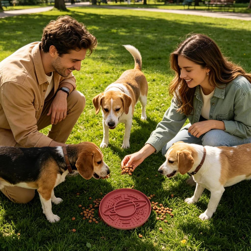 Slow Feeder Dog Bowls Non-Slip Anti-choking Silicone Feeding Station Puppy Food Bowl For Medium-Pet Licking Eating Standing