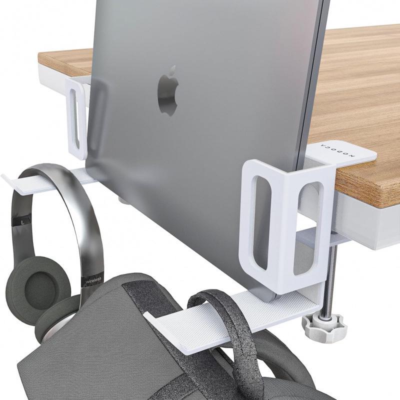 Multi-Functional No-Drill Vertical Laptop Cooling and Storage Rack for Desks