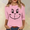 3/4 Sleeve Tops For Women T-Shirt Casual Christmas Print Tops T Shirt Round Neck Pullover Blouse