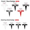 1 pièce ABS Emblème Capot Voiture Logo Capot Avant Badge Coffre Arrière Couvercle Volant Pour Tesla Modèle 3 Modèle Y Accessoires Auto