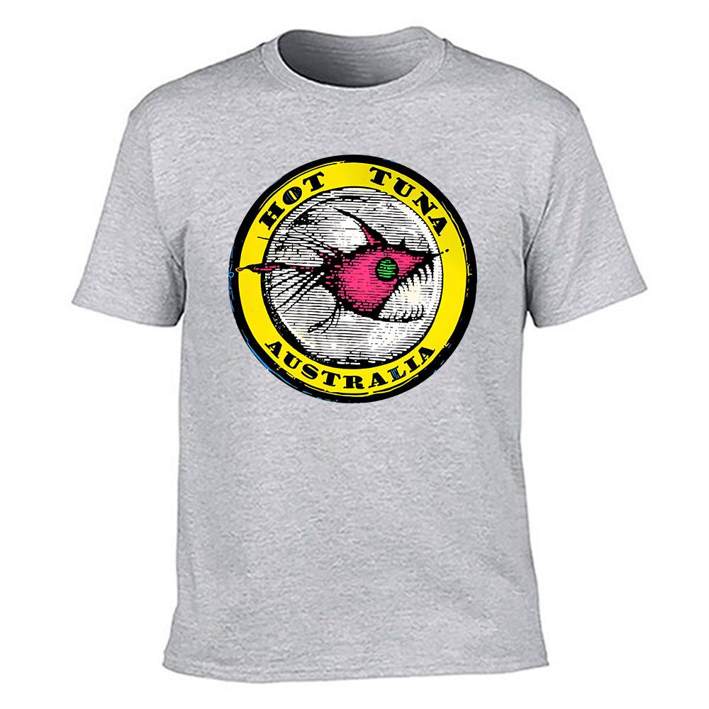 Unisexs Hot Tuna Australia Graphic Cotton Tshirt Vintage Style Fish Print Casual Short Sleeve Tee For Guys
