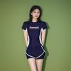 Women's Fat-Covering Slimming Short Sleeve Two-Piece Swimsuit for Swimming Pool