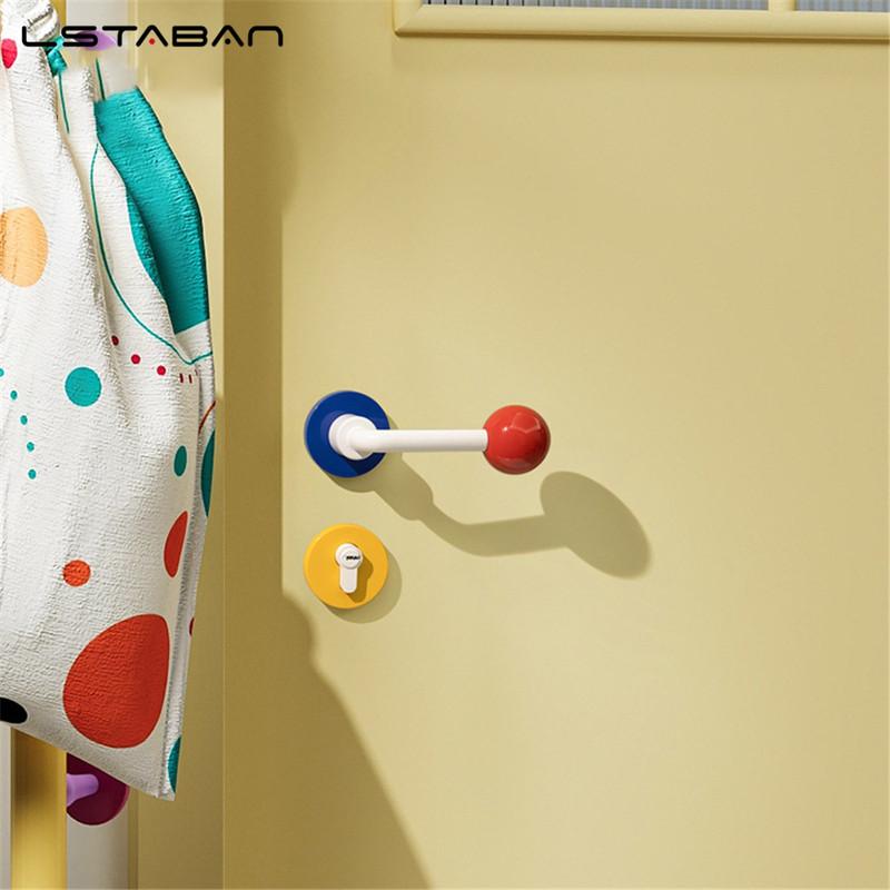 Zinc Alloy Door Lock Interesting Colorful Ceramic Ball Modern Simple Bedroom Silent Door Lock Indoor Wooden Door Handle
