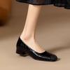 2026 New Casual Women Silk  Square Middle Heels Shallow Lady Fashion Wedding Bridal  Square Toe High Quality Women Pumps