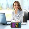 Digital väckarklocka Sängklocka Färgstark RGB LED-display Klocka med dubbla alarm Snooze-timer, USB-port