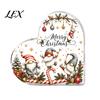 Gnome Holiday Table Decorations Heart Shaped Acrylic Christmas Tabletop Decor, 2D Flat Festive Home Accents Centerpiece with Love Design, Room