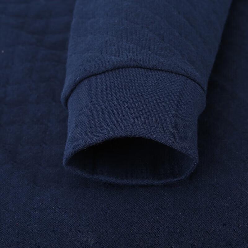 Yi Er Shuang Men's 3-Layer Thick 100% Cotton Mock Neck Thermal Top