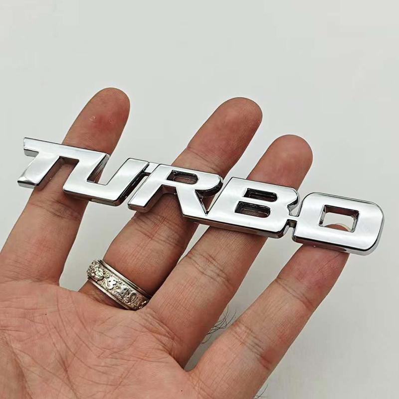 3D Metal Car Sticker Logo Turbo Badge Fender Side Emblem Rear Trunk Sticker Decals Auto Turbo Universal Accessories