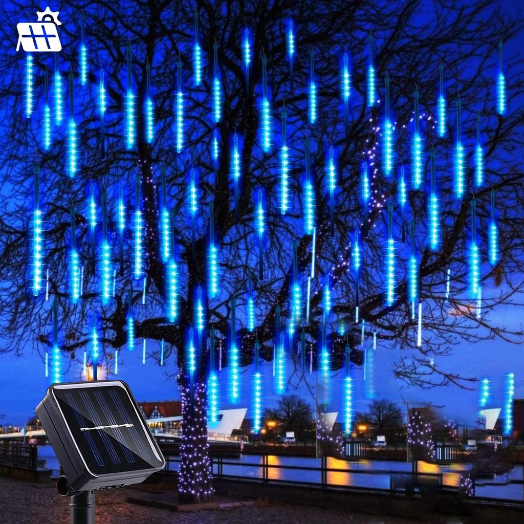 Solar LED Meteor Shower Rain Lights Falling Light Waterproof 8Tubes 288LED Fairy Lights For Xmas Tree Garden Wedding Party Decor