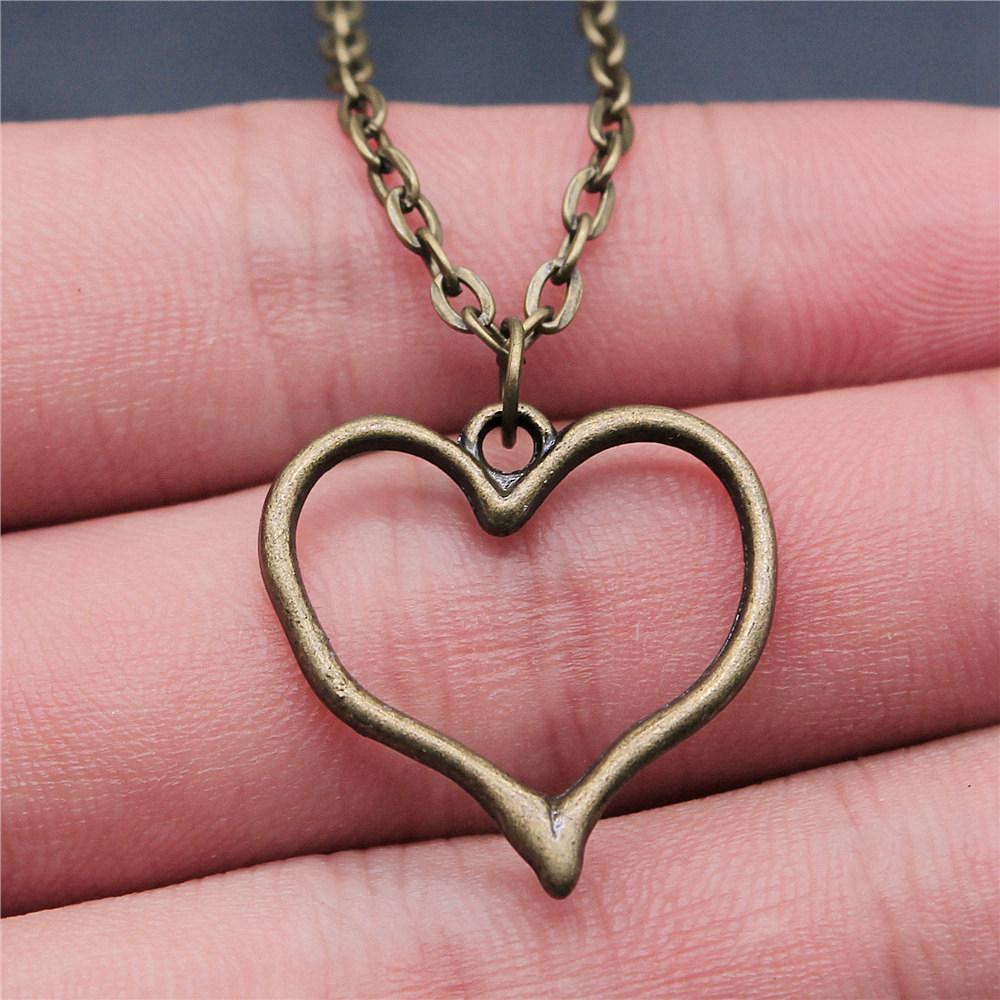 Necklace On The Neck 43cm Chain Peach Heart Nameplate Wedding Jewelry Findings QN057