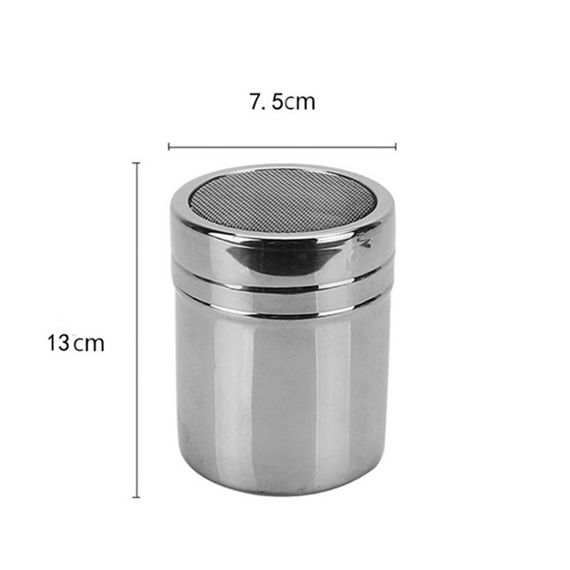 Stal nierdzewna Posypka Kakao Cynamon Cukier Gaza Siatka Słoik Butelka na przyprawy Kawiarnia Proszek Młynek do pieprzu Puszka Sito do proszku