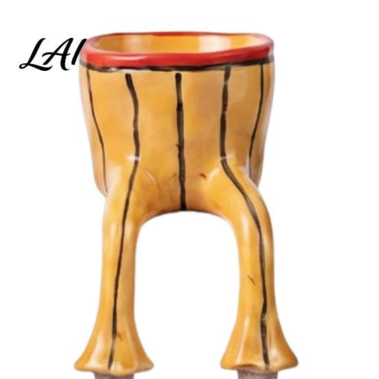 Small Decorative Plant Vase Sitting Human Shaped Resin Planter Creative Flowerpot with Legs Leggy Planter for Indoor Humanoid Succulents &