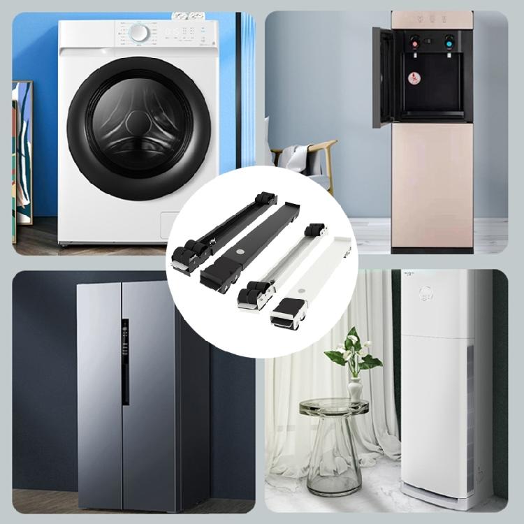 2Pcs Universals Washing Machine Rack Home Furniture Moving Roller Adjustable Length Base with Wheel Washer Dryer Stand