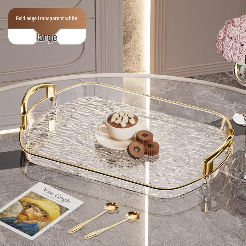 Baichengdao Light Luxury PET Plastic Serving Tray with Handle