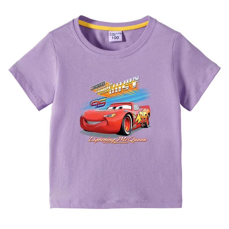 Potdemiel Summer Disney McQueen Car Kid Shirts Boys T-shirt Short-sleeved for Children's Baby Tee Clothes Kids Tops