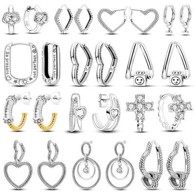 Earrings For Women Silver 925 Jewelry Hoop Earring 925 Sterling Silver Original Certified Women Trend Gift