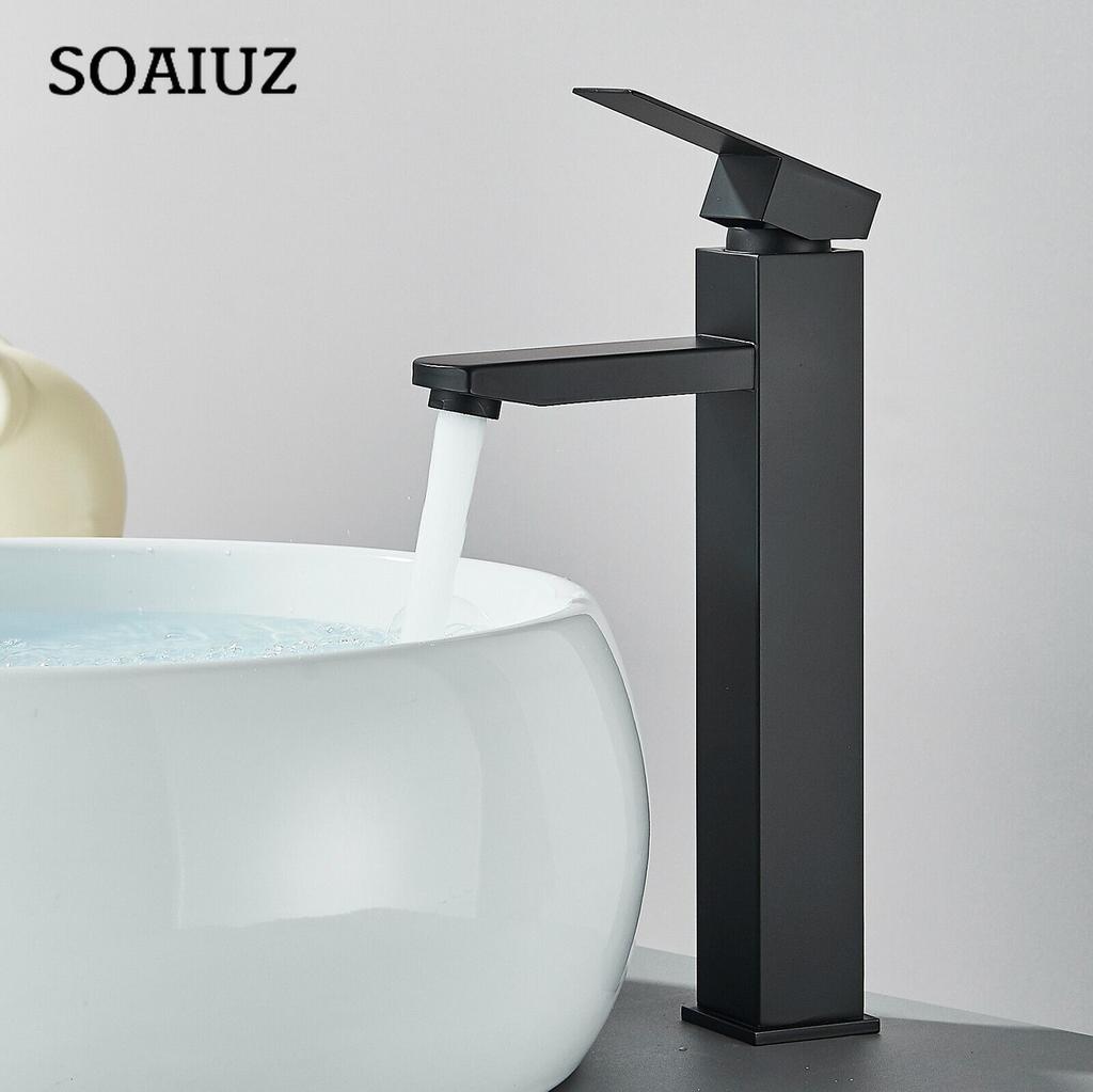 Waterfall Bathroom Sink Faucet Single Hole Vanity Stainless Steel Basin Mixer